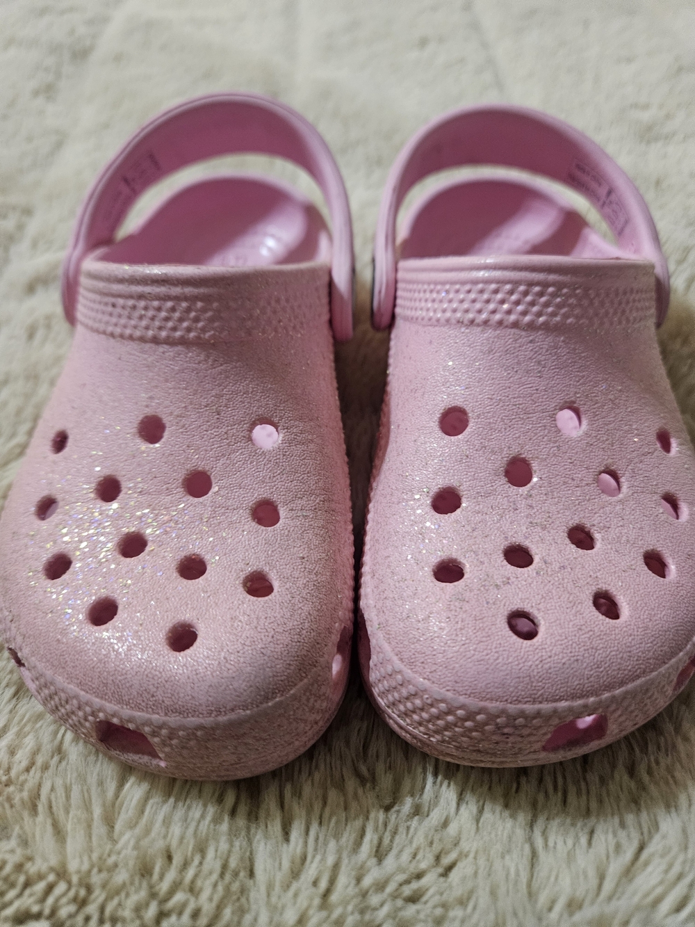CROCS Kids Glitter Light Pink Clogs